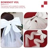 image:imageBeaupretty Womens Headbands Wedding Bridal Hair Accessories  White Bow Clip Short Veil and Bowknot Hair Clip for Bride Decor