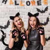 image:imageCat Cosplay Costume Set Plush Furry Cat Fox Faux Fur Ears Headband with Choker Necklace Tail and Paws Gloves for Halloween Black