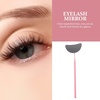 image:imageEyelash Inspection Mirror Clear Glass Mirror Eyelash Extension Mirrors Handheld Mirrors Lash Mirror for Lash Tech Halfmoon Shape Eyelash Mirrors Lash Mirror Small Mirror Tool