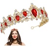 image:imageFRCOLOR Crystal Queen Crown for Women Rhinestone Tree Branch Queen Crowns Wedding Tiaras and Crowns Princess Quinceanera Headpieces for Birthday Prom Pageant Party Red