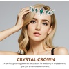 image:imageFRCOLOR Princess Crown for Women Green Crystal Tiara Crown for Women Rhinestone Queen Crowns Wedding Tiaras Crowns Headband for Birthday Halloween PartyGreen