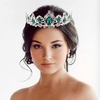 image:imageFRCOLOR Princess Crown for Women Green Crystal Tiara Crown for Women Rhinestone Queen Crowns Wedding Tiaras Crowns Headband for Birthday Halloween PartyGreen
