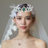 image:imageFRCOLOR Princess Crown for Women Green Crystal Tiara Crown for Women Rhinestone Queen Crowns Wedding Tiaras Crowns Headband for Birthday Halloween PartyGreen