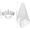 image:imageFRCOLOR Royal Wedding Crown Veil with Comb Crystal Crown Princess Tiara Headpiece Bridal Wedding Veil Heardress