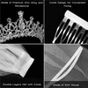 image:imageFRCOLOR Royal Wedding Crown Veil with Comb Crystal Crown Princess Tiara Headpiece Bridal Wedding Veil Heardress