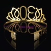 image:imageFrcolor 30th Birthday Tiara Crystal Rhinestone Women Crown with Combs Gold