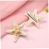 image:imageHair Clip 2Pcs Nautical Hair Accessories for Women and Girls Coastal Mermaid Clips 24X24X1 Inch Handmade Natural Star Barrettes
