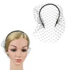 image:imageLurrose Veil Fascinator Hat for Women Headband with Black Veil Hair Hoop Headband Simple Elegant Mesh Headdress Halloween for Women