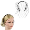 image:imageLurrose Veil Fascinator Hat for Women Headband with Black Veil Hair Hoop Headband Simple Elegant Mesh Headdress Halloween for Women