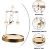 image:imageRotating Candle Holder Reindeer Snowflakes Christmas Carousel Spinning Candlestick Tealight Holder Romantic Candle Spinner for Holiday New Year Party Wedding