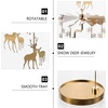 image:imageRotating Candle Holder Reindeer Snowflakes Christmas Carousel Spinning Candlestick Tealight Holder Romantic Candle Spinner for Holiday New Year Party Wedding