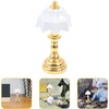image:imageStreet Lamp Miniature Dollhouse Table Lamp Mini Light Bedside Lamp Garden Pots Decoration for Dolls House Furniture Toy Home Decorations Dollhouse Table LampGolden