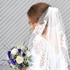 image:imageWedding Veil Comb Elegent Lace Appliques Wedding Veil Crystal Beaded With Comb White Headpiece Bridal Shower Bridesmaid Favors