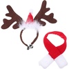 image:image1 Set Reindeer Antlers Headband with Scarf for Dog Christmas Doggie Costume Set