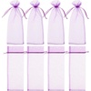 image:image10pcs Sheer Wine Bag Mesh Organza Wine Bottle Cover Dresses Wrap Christmas Bags with Drawstring Dark RedLavender