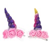 image:image2 Pieces Horn Hair Clips Girls Hair Clips Flower Hair Barrettes Metal Halloween Party Favors Decor ColorfulColorful