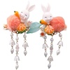 image:image2Pcs Bunny Hair Clips Plush Ball Hair Barrettes Tassel Easter Chinese Hair Accessories for Women Girls