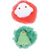 image:image2Pcs Christmas Bath Loofah Santa Claus Xmas Tree Mesh Pouf Shower Sponge Body Scrubber Exfoliator for Bathroom Tools1 Count Pack of 1