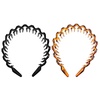 image:image2pcs Wavy Tooth Headband for Women Chic Hair Comb Accessory Amber for Parties Weddings and Daily Styling