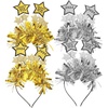 image:image4 Pieces 2024 HAPPPY NEW YEAR Headband New Year Hairbands Star Hair Hoop Headdress Christmas Hairbands New Year Eve Party Supplies