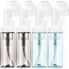image:image4Pack 2 Oz Foaming Bottle Refillable Travel Size Foam Pump Bottles for Lotion Soap Shampoo Body Wash Transparent Portable Dispenser for Bathroom Kitchen Travel