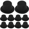 image:imageBeaupretty 10Pcs Mini Black Plastic Top Hats Christmas Party Snowman Miniature Hats for Dollhouse Crafts Holiday Decorations