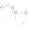 image:imageBeaupretty 2 Pieces Christmas Headbands Glitter Snowflake Headbands Hair Xmas Rhinestone Snowflake Hairbands Christmas Hair Accessories