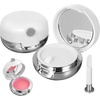 image:imageBeaupretty 2 Pieces Plastic Lips Balm Jars Empty Lip Mask Holder Box with Silicone Lip Brush Mirror Refillable Lipstick Pot for Home Travel