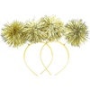 image:imageBeaupretty 2PCS Pom Pom Headband Christmas Headband Party Headpieces Tinsel Headwear for Women Adults for Halloween Christmas Party Golden