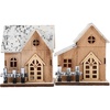 image:imageBeaupretty 2PCS Wooden Christmas Houses Luminous Gingerbread House Christmas Decor Tiny Ornaments for Indoor