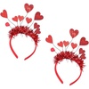 image:imageBeaupretty 2Pcs Valentine S Day Heart Headbands Red Sequin Hair Hoops Party Hair Accessories for Girls Lightweight Durable Hairbands
