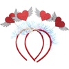 image:imageBeaupretty 2pcs Heart Shaped Headband Red Sequin Love Shaped Head Boppers Glitter Party Hair Accessoires for Holiday Festival Valentines Day Hair Hoops