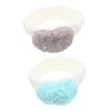 image:imageBeaupretty 2pcs Plush Spa Headband Cute Heart Coral Fleece Makeup Headband Soft Elastic Head Wrap Cosmetic Bow Hair Bands Women Facial Hair Scrunchies for Shower WhiteWhite Blue White Grey