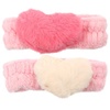 image:imageBeaupretty 2pcs Plush Spa Headband Cute Heart Coral Fleece Makeup Headband Soft Elastic Head Wrap Cosmetic Bow Hair Bands Women Facial Hair Scrunchies for Shower WhitePink White Pink Rosy
