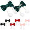 image:imageBeaupretty 4 Pairs Christmas Hair Bows Clips Furry Balls Tassels Velvet Bows Barrettes Hair Accessory for Baby Girls Toddlers Red Green Black Pink
