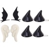 image:imageBeaupretty 4 Pairs Cute Hair Clips Devil Horn Hair Clips Hairpins Angel Wings Cartoon Leather Hairclips Non Slip Clamps Lovely Hair Accessories