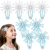 image:imageBeaupretty 4 Pairs Snowflake Hair Clips Glittery Snowflake Barrettes Teen Girls Hair Snap Clips Winter Theme Party Hair Accessories