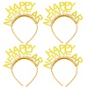 image:imageBeaupretty 4PCS Happy New Year Headband Glitter New Year Eve Party Favors for Holiday for Women Girls GoldenGolden