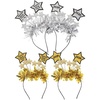 image:imageBeaupretty 4PCS New Year Headband 2026 New Year Eve Tiara Tinsel Star Headpieces Nye Party Supplies for Nye Christmas Party