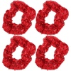 image:imageBeaupretty 4pcs Sequin Hair Scrunchies Christmas Red Scrunchies Sequin Hair Tie Ponytail Holder Elastic Hair Band for Women Girls Holiday Hair Accessories