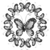 image:imageBeaupretty 50pcs Butterflies DIY Craft Sheer Mesh Wire Glitter Butterfly with Gem for Wedding Home Decor Party PurpleBlack