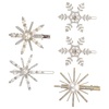 image:imageBeaupretty 5pcs Christmas Hair Clips Pearl Snowflake Hair Barrettes Shiny Bobby Wedding Hair Accessories for Parties