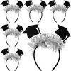image:imageBeaupretty 6 Pcs Graduation Headband Graduation Party Headband Bachelor Cap Tassel Headpiece Grad Party Favors
