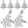 image:imageBeaupretty 6pcs Christmas Tree Napkin Rings Small Xmas Tree Napkin Buckles Holders Ornaments for Wedding Dinner Table Decor Golden68X5CM