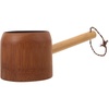 image:imageBeaupretty Bamboo Water Ladle 98 Inch Shower Scoop Bath Rinse Cup Ergonomic Handle Wooden Bath Scoop for Hair Washing and Bathroom Use
