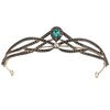image:imageBeaupretty Baroque Crown Headband Wedding Bridal Crystal Crown Halloween Gemstone Tiara for Women Girls Supplies GoldenGreen