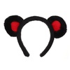 image:imageBeaupretty Bear Ears Headband Cute Plush Animal Ears Headband Party Headwear Women Spa for Women GirlsBlack RedBlack Red