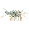 image:imageBeaupretty Bridal Hair Pieces Wedding Hair Comb Pearl Crystal Decor Clip Pin Rhinestone Flower Wedding Hair Accessories for Bride Bridesmaid GreenGreen