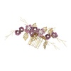 image:imageBeaupretty Bridal Hair Pieces Wedding Hair Comb Pearl Crystal Decor Clip Pin Rhinestone Flower Wedding Hair Accessories for Bride Bridesmaid GreenPurple