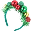 image:imageBeaupretty Christmas Ball Hairband Colorful Ball Headpieces with Green Tinsel Decor Xmas Party Headdress for Women Girls